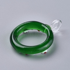 Рождество ручной работы Lampwork большие кулоны LAMP-G141-08