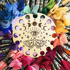 16-позиционные деревянные лотки для хранения ниток для вышивания TOOL-WH0056-004