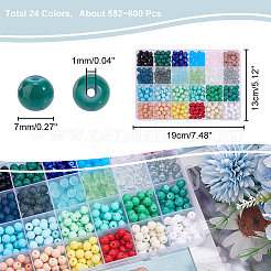 Набор для самостоятельного изготовления бижутерии из 552~600 шт. 24 круглых бусин DIY-PH0013-59