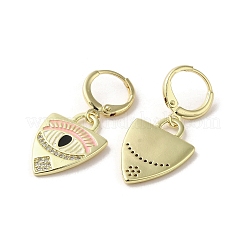 Orecchini a monachella pendenti in vero ottone placcato oro 18k con occhio di cavallo&nbsp;EJEW-Q797-24G-01