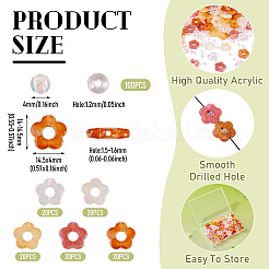 100шт 5 цвета прозрачные акриловые бусины&nbsp;MACR-TA0002-58
