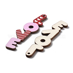 Большие подвески из дерева с односторонним принтом WOOD-B008-08