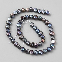 Окрашенные натуральные культивированные нити из пресноводного жемчуга PEAR-WH0004-12