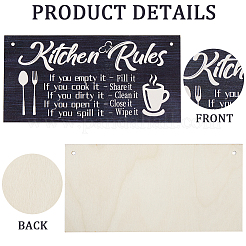 2 pièce de décoration murale en bois de 2 styles&nbsp;HJEW-CN0001-25