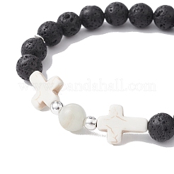 Bracciali elasticizzati in misto pietra naturale e sintetica&nbsp;BJEW-JB09519-01