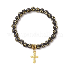 2шт 2-х цветные браслеты с подвесками из сплава BJEW-JB12081