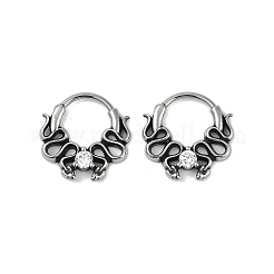 Серьги-кольца в форме змеи из хирургической нержавеющей стали 316 с прозрачным кубическим цирконием EJEW-G416-39AS