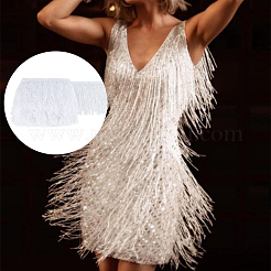 Отделка полиэфирной лентой с кисточками и пайетками OCOR-WH0078-145B