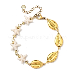 2 bracelet à maillons en acier inoxydable 304 et turquoise synthétique&nbsp;BJEW-JB13870