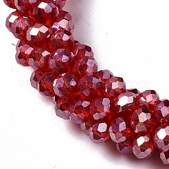 Braccialetti elasticizzati con perle di vetro trasparente sfaccettato&nbsp;BJEW-S144-002C-03
