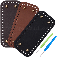 3 шт. 3-цветная прямоугольная сумка из искусственной кожи для вязания крючком&nbsp;DIY-CL0002-17