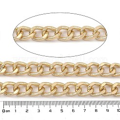 アルミカーブチェーン  溶接されていない  スプールで  ライトゴールド  17x13x3mm  約32.81フィート（10m）/ロール&nbsp;CHA-C002-03KCG