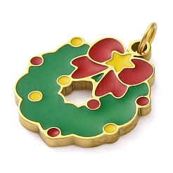 Рождественская тема ионное покрытие (IP) 304 эмалевые подвески из нержавеющей стали STAS-Z104-01G-03