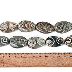 Нити бусин дзи агат в тибетском стиле G-N357-02A-01