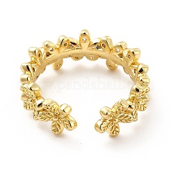 Прозрачное кольцо-манжета в виде цветка кубического циркония X-KK-H439-13G