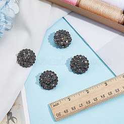 4 шт. пуговицы из сплава с двумя отверстиями и стеклянной ножкой FIND-DR0002-01B