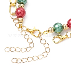 5шт 5 стиля рождественский сплав эмалированный многорядный браслет для женщин BJEW-JB12079