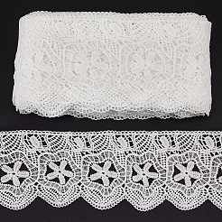 15 ярд хлопковой кружевной ленты с цветочной вышивкой OCOR-WH0086-91A