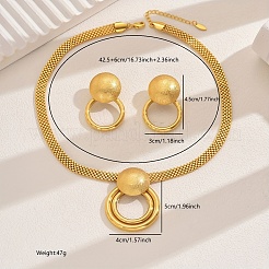 Элегантные винтажные повседневные круглые/кольцо железные серьги и ожерелья наборы для женщин EE9133