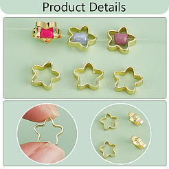 120шт стойка с покрытием латунные бусины рамки&nbsp;KK-PH0010-78G