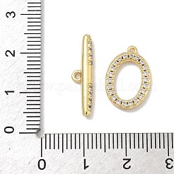 Fermagli a levetta ovali in ottone con micro pavé di zirconi cubici trasparenti&nbsp;KK-G548-25G