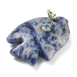 Pendentifs sculptés en jaspe bleu naturel&nbsp;G-G460-01G-06
