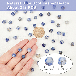 Perles de jaspe tache bleue naturelle&nbsp;G-AR0002-29