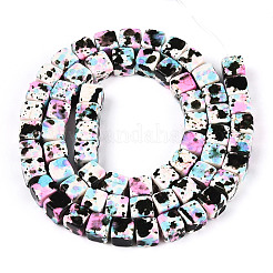 С напылением окрашенные синтетические бирюзовые бусинки&nbsp;TURQ-T004-13B