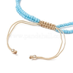 Регулируемые браслеты на щиколотку из натуральных ракушек каури с бусинами&nbsp;AJEW-AN00686-01