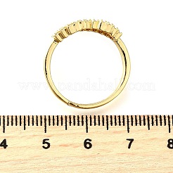Регулируемые манжеты-кольца из латуни с микропаве из кубического циркония для женщин RJEW-U052-01A-G