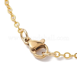 Collier pendentif mauvais œil en verre bleu ciel clair avec chaînes de câbles en alliage&nbsp;NJEW-JN04650-02