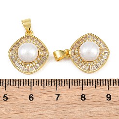 Pendenti in zirconi cubici trasparenti in micro pavè di ottone&nbsp;KK-CBA6A75-43G