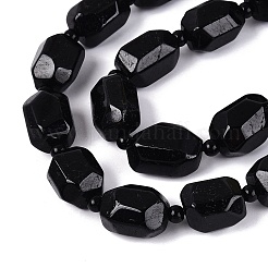 Natürliche schwarze Turmalin Perlen Stränge&nbsp;G-N362-07A-01