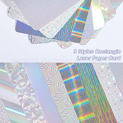 18 stücke 9 arten rechteck laser papier karte&nbsp;DIY-OC0013-38