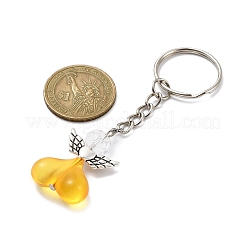 Брелки из акрила и сплава в виде сердца ангела&nbsp;KEYC-JKC00583-01