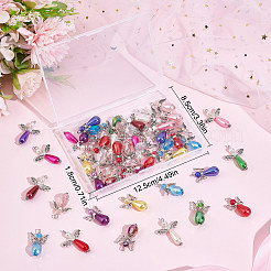 60 шт. 4 подвески из гальванического стекла и искусственного жемчуга FIND-SC0004-04