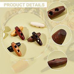 70 шт. 7-х цветные пуговицы из натурального дерева FIND-NB0005-03B