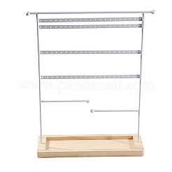 Железная подставка для ювелирных изделий с деревянным подносом&nbsp;AJEW-Z032-01B