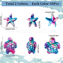 100 шт. 2 стиля синтетических бирюзовых бусин&nbsp;G-SC0002-89B