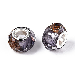 Прозрачные европейские бусины-рондель из смолы RESI-N044-01L