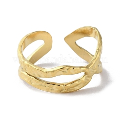 Открытое манжетное кольцо из нержавеющей стали 304 RJEW-H215-07G