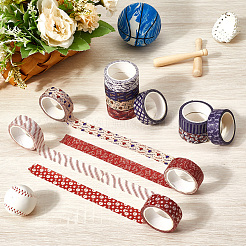 12 рулон клейкой бумажной ленты на бейсбольную тематику&nbsp;DIY-WH20009-47B