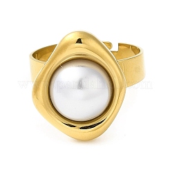 Ионное покрытие (ip) 304 нержавеющая сталь ромбовидные регулируемые кольца с искусственным жемчугом ABS STAS-D089-24G