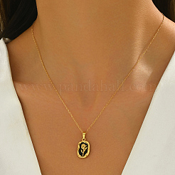 Ожерелья с подвеской в виде цветка из нержавеющей стали с эмалью для женщин на каждый день VT0532