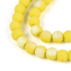 Нити из матовых непрозрачных стеклянных бусин&nbsp;LS-GLAA-T032-P6mm-MBB16