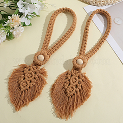 2 fermatende in macramè fatto a mano con foglie&nbsp;AJEW-CN0003-65B