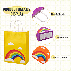 12 borsa portaoggetti in carta stampata con arcobaleno in 6 colori&nbsp;ABAG-TA0002-05A