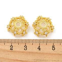 Латунные колпачки для бусин из микропаве с кубическим цирконием KK-B096-14G