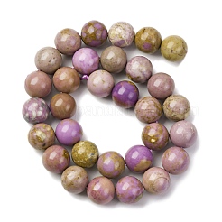 Натуральный лепидолит / пурпурный слюдяный камень бисер пряди G-K401-A01-12mm