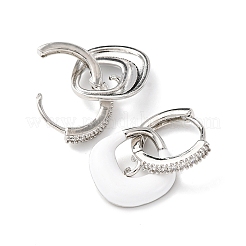 Квадратные серьги-подвески с микропаве из прозрачных кубических цирконий из латуни EJEW-A149-01A-P